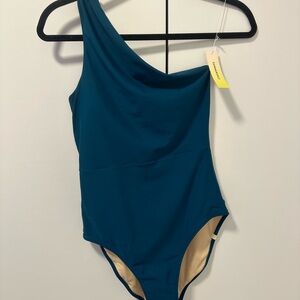 NWT Summersalt The Ruched Sidestroke Swimsuit in Seaweed (size 6)